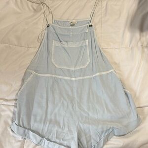 Billabong Wild Pursuit Washed Chambray Romper Overall Medium